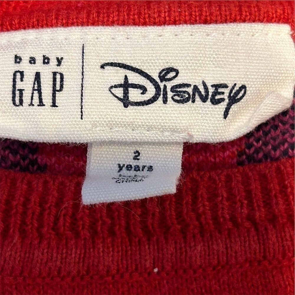 Disney Minnie Mouse Girls Sweater 2T Red Long Sleeve Pullover - Picture 5 of 9